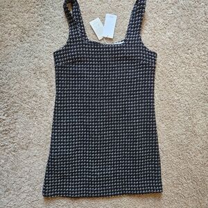 Mango Black and White Textured Dress